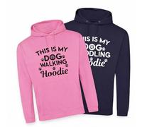 Hoolaroo This is My Dog Walking Hoodie - Sweatshirt for Dog Lovers, Walkers Gift Jumper For Men Women (Baby Pink, S)