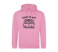 Hoolaroo This is My Dog Walking Hoodie - Sweatshirt for Dog Lovers, Walkers Gift Jumper For Men Women (Baby Pink, XL)