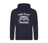 Hoolaroo This is My Dog Walking Hoodie - Sweatshirt for Dog Lovers, Walkers Gift Jumper For Men Women (Navy Blue, M)