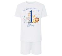 Hoolaroo When I Wake Up I Will Be 1 2 3 4 5 Boys Short Sleeve Summer Birthday Pyjamas Blue Jungle Design PJs Age 3-4