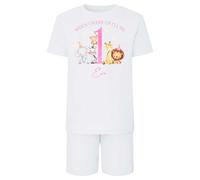Hoolaroo When I Wake Up I Will Be 1 2 3 4 5 Short Sleve Birthday Pyjamas PJs Girl Pink Jungle Design Age 6-12 Months