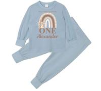 Hoolaroo When I Wake Up I Will Be 1 2 Baby Blue Birthday Pyjamas for Boys Age One Two Natural Cotton Toddler Sleepwear First Second Birthday Outfit 6-12 Months