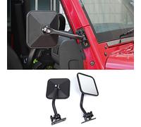 Hoolcar Door Off Mirrors Door Hinge Side View Mirror Quick Release Square Mirror Compatible with 1997-2017 Jeep Wrangler TJ JK JKU, Exterior Accessories, 1 Pair