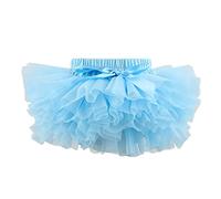 HOOLCHEAN Infant Toddler Baby Girls Super Soft Fluffy Tutu Skirt with Diaper Cover Bloomer Blue, 1-2T