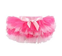 HOOLCHEAN Infant Toddler Baby Girls Super Soft Fluffy Tutu Skirt with Diaper Cover Bloomer Pink Rosy, 0-6 Months