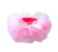 HOOLCHEAN Infant Toddler Baby Girls Super Soft Fluffy Tutu Skirt with Diaper Cover Bloomer Pink White, 0-6 Months