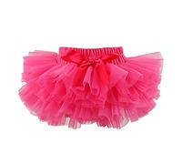 HOOLCHEAN Infant Toddler Baby Girls Super Soft Fluffy Tutu Skirt with Diaper Cover Bloomer (Rosy, 2-3T)
