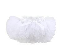 HOOLCHEAN Infant Toddler Baby Girls Super Soft Fluffy Tutu Skirt with Diaper Cover Bloomer (White, 2-3T)