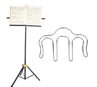Hooleey 2 soportes para páginas de música con clip para libros, instrumentos musicales, soportes de música ligeros de hierro tipo M para atriles de partituras, pianos, lectura de libros (Silver)