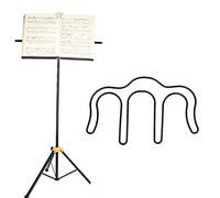 Hooleey 2 soportes para páginas de música con clip para libros, instrumentos musicales, soportes de música ligeros de hierro tipo M para atriles de partituras, pianos, lectura de libros (Black)