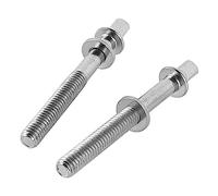 Hooleey 2PCS Iron Drum Tight Screw Stainless Steel Tension Rods Percussion Replacement Accessory (WC902)