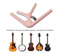 Hooleey Guitar Capo Clip Clamp with Non Slip Point Universal Great Protection Ukulele Electric Guitar Capo Accurate Tuning ABS Material (Pink)