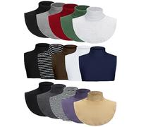 Hoolerry 15 Pcs Fake Turtleneck Bulk for Women Fake Collar Winter False Dickey Detachable Collars Unisex Cotton Neck Cover Simple Half Top Mock Turtleneck Gaiters Warmer for Men Sweater Blouse,