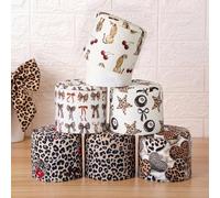 Hoolerry 6 Pcs Decorative Toilet Paper Roll Cover Fit Regular Roll Within 4.3 x 5.1'' Reusable Felt Fabric Toilet Tissue Holder Paper Cover Wrap for Women Gift Bathroom Decor Hotel (Leopard)
