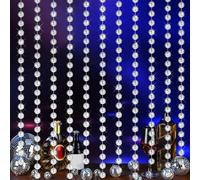 Hoolerry Disco Party Decorations 6 Pcs 6.56ft Long Mini Disco Ball Beaded Garland Reflective 70s 80s Retro Party Backdrop Supplies for Home Window Door Birthday Hanging Decorations(Silver)
