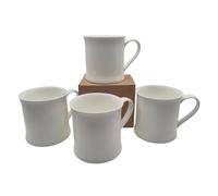 Hooli Mooli Captains Bone China Mug, Set of 4, White