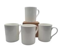 Hooli Mooli Oxford Bone China Mugs, Set of 4, White