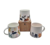 Hooli Mooli Pack of 3 Assorted Bone China Dog Design Oxford Mugs