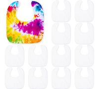HooLing 12-Piece Sublimation Blank Baby Bib Set, Heat Press White Bibs, Printable, Reusable, Stain & Odor Resistant, Feeder Drool Bibs, 11.8 x 10.63 inches, Unisex-Babies, White
