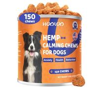 HOOLOO 150 Count Hemp Calming Dog Treats Treats For Dogs | Reduce Stress, Fear, Separation Anxiety, Barking, Hyperactivity, Reactivity, Aggression, Travel Issues