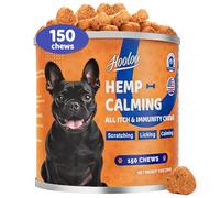 HOOLOO Calming Dog Treats with Itch Immunity for Dogs, Soothe Itchy Paws, Eyes, Ears, Skin | Stop Itching, Licking, Scratching | Reduce Stress, Fear, Barking - Supports Seasonal Itching, 150 Count
