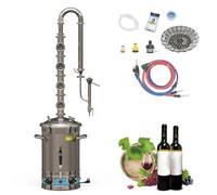 HOOLOODISTILL Alcohol Still 24L/6.3Gal Electric Alcohol Distiller Home Brewing Distillery Kit with 2" Stainless Steel Column for DIY Whisky Wine Brandy Gin Vodka Alcohol Making (ST30)