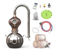 HOOLOODISTILL D15 Distiller Still for Home Use Kit 304 Stainless Steel Making Kit with Thermometer Alcohol Brandy Vodka 3Gal/12L