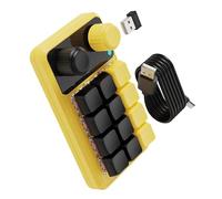 HOOLRZI 12 Key Mechanical Macros Pad With RGBs Illuminations Twin Rotarys Knobs For Gaming And Productivity