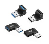 HOOLRZI 4USB 3.2 Male to Female 90 Degree Angled Adapters Aluminum Alloy for Computer Car Charging Adapter Male to Female Adapter