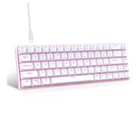 HOOLRZI 68 Key Gaming Keyboard Double Shot Clicky Switches LED Lighting Option USB C 60% Small Keypad