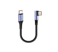 HOOLRZI Angled Type C Charging Cable Short Fast Data Cord Thickened Wire Stable Data Transfer Wide Device Compatibility Black Quick Charging Cable