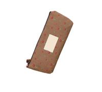 HOOLRZI Canvas Pencil Case Floral Box Portable Pen Bag School Supplies for Students Spacious Storage Case