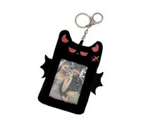 HOOLRZI Card Holder Stylish Photocard Holder Bat Devil Plush Card Holder Keychain for Students and Office Workers