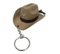 HOOLRZI Cowboy Hat Keychain Stylish Western Cowboy Hat Keychain Pendant Durable Leather Keyrings Portable Bag Key Chains Decoration for Men Women