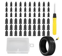 HOOLRZI Crisis Identity Vulcanizing Tire Outlet Set 60 Outlets with Driver for Car Motorbike Truck Puncture Crisis Repair Set with Driver