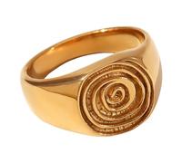 HOOLRZI Distinctive Rings Fingerprint Statement Stainless Steel Texture For Gifts And Special Occasions Trendy Accessory