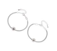 HOOLRZI Elegant Stainless Steel Crown Couple Bracelets With Adjustable Chain For Commemorating Love And Special Moment Adjustable Length