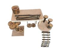 HOOLRZI Hamster Cage Ladder Toy for Small Pet Wood Platform Squirrels Swing Toy Accessories Small Animal Climbing Toy
