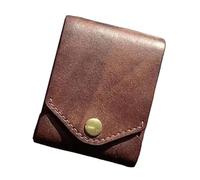 HOOLRZI Handmade PU Leather Card Holder Wallet for Men Large Capacity with Pen Slot Multifunctional Designs Vintage Small Purse