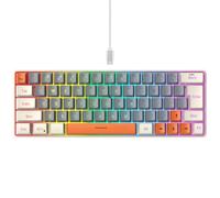 HOOLRZI LED Mechanical Keyboard Hot Swappable Gaming Keyboard Corded Keyboard 63 Key Gaming Keyboard For Computer Laptop
