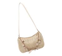 HOOLRZI Lightweight Shoulder Purse Fashion Underarm Bag Evening Purses Spacious Compartment Design For Work Essential Straw Woven Shoulder Bag
