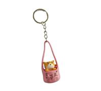 HOOLRZI Lovely Kitten Keyring Creative Car Chain Pet Keychain Pendant Bag Charm Cartoon Cats Keychain Hanging Ornament Lovely Kitten Keyring
