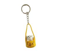 HOOLRZI Lovely Kitten Keyring Creative Car Chain Pet Keychain Pendant Bag Charm Cartoon Cats Keychain Hanging Ornament Lovely Kitten Keyring