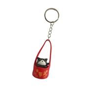 HOOLRZI Lovely Kitten Keyring Creative Car Chain Pet Keychain Pendant Bag Charm Cartoon Cats Keychain Hanging Ornament Lovely Kitten Keyring