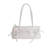 HOOLRZI Multipurpose Bows Embellished Shoulder Bag Underarm Purses PU Leather Purse with Multiple Pockets Lightweight Carry Bows Shoulder Bag