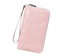 HOOLRZI Portable PU Leather Card Holder Blocking Coin Bag Change Wallet Zippered Cash Purse for Business Travelers and Commuters Women's Blocking Purse