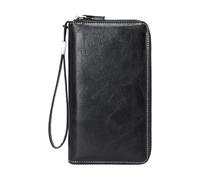HOOLRZI Portable PU Leather Card Holder Blocking Coin Bag Change Wallet Zippered Cash Purse for Business Travelers and Commuters Women's Blocking Purse