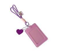 HOOLRZI PU Leather Bus Card Covers Candy Color Photocard Holders with Keychain Card Case Badge Holder Photos Protective Covers Candy Color Photocard Holders