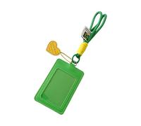 HOOLRZI PU Leather Bus Card Covers Candy Color Photocard Holders with Keychain Card Case Badge Holder Photos Protective Covers Candy Color Photocard Holders