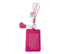 HOOLRZI PU Leather Bus Card Covers Candy Color Photocard Holders with Keychain Card Case Badge Holder Photos Protective Covers Candy Color Photocard Holders